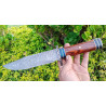 Custom Hand Forged Damascus Hunting Bowei Knife With Leather Sheath