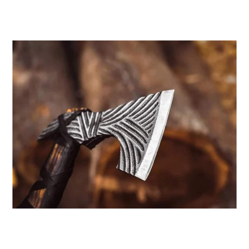 Custom Hand Forged High Carbon steel Axe With Leather Sheath