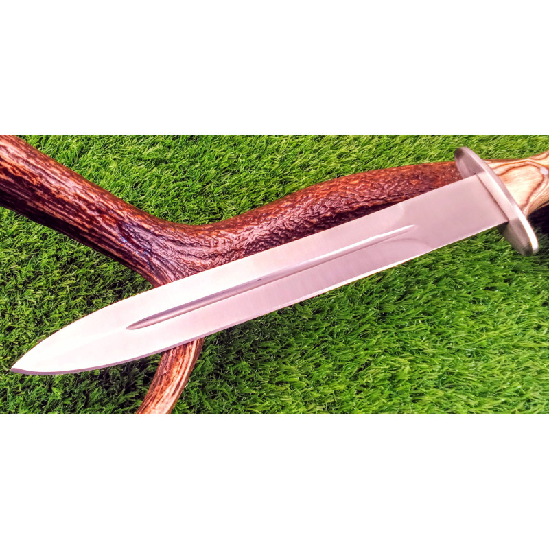 Custom Handmade J2Steel Hunting knive with Cow Leather Sheath