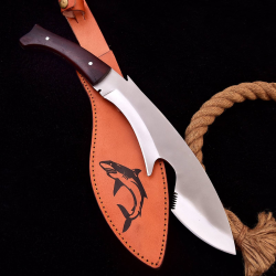 Beautiful Custom Handmade D2 Steel Hunting Kukri Knife With Leather Sheath