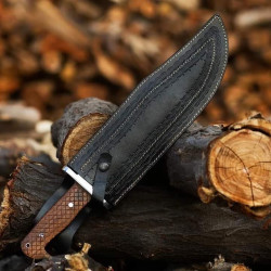 Custom Handmade D2 Steel Hunting Bowei Knife With Leather Sheath